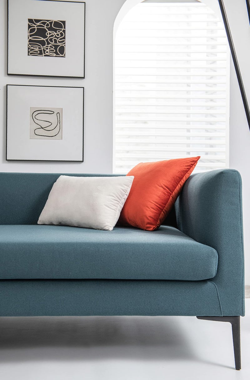 DEZENE Throw Pillow Covers 18x18 Burnt Orange: Pack of 2 Cozy Soft Velvet Square Modern Luxury Decorative Throw Pillow Cases for Sofa Couch Living Room Bed Home Decor - Image 4